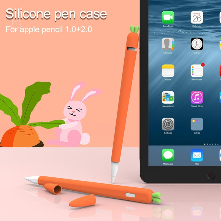 LOVE MEI For Apple Pencil 2 Carrot Shape Stylus Pen Silicone Protective Case Cover(Red)
