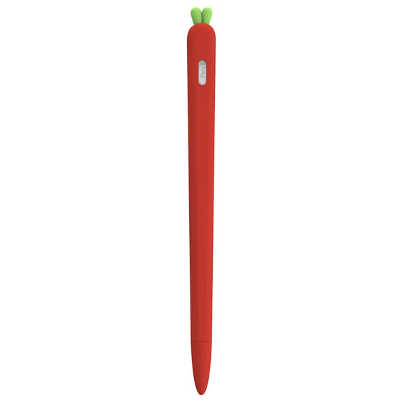 LOVE MEI For Apple Pencil 2 Carrot Shape Stylus Pen Silicone Protective Case Cover(Red)