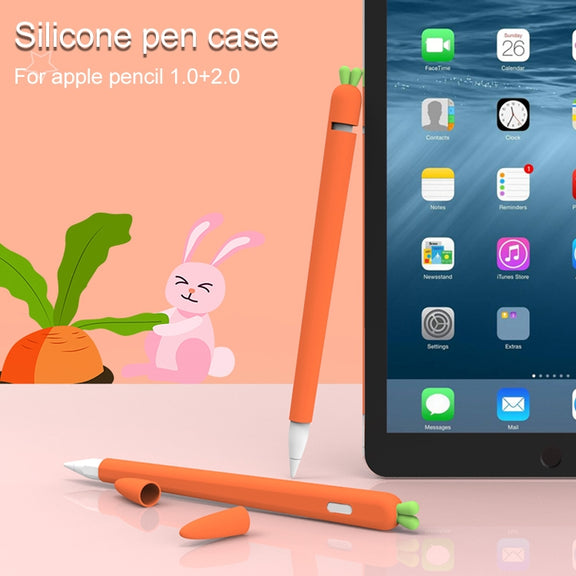 LOVE MEI For Apple Pencil 2 Carrot Shape Stylus Pen Silicone Protective Case Cover(Red)