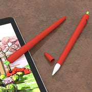LOVE MEI For Apple Pencil 2 Carrot Shape Stylus Pen Silicone Protective Case Cover(Red)