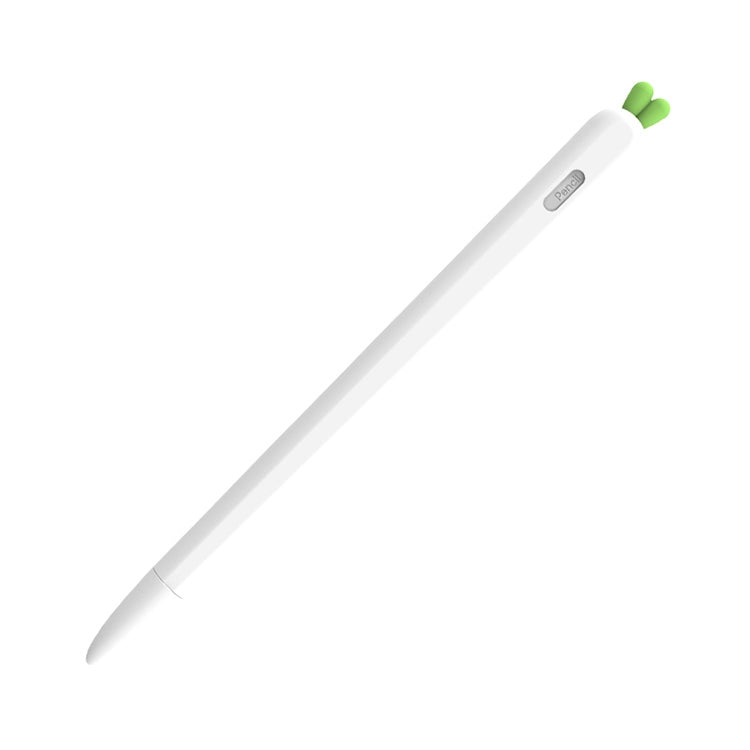 LOVE MEI For Apple Pencil 2 Carrot Shape Stylus Pen Silicone Protective Case Cover(White)