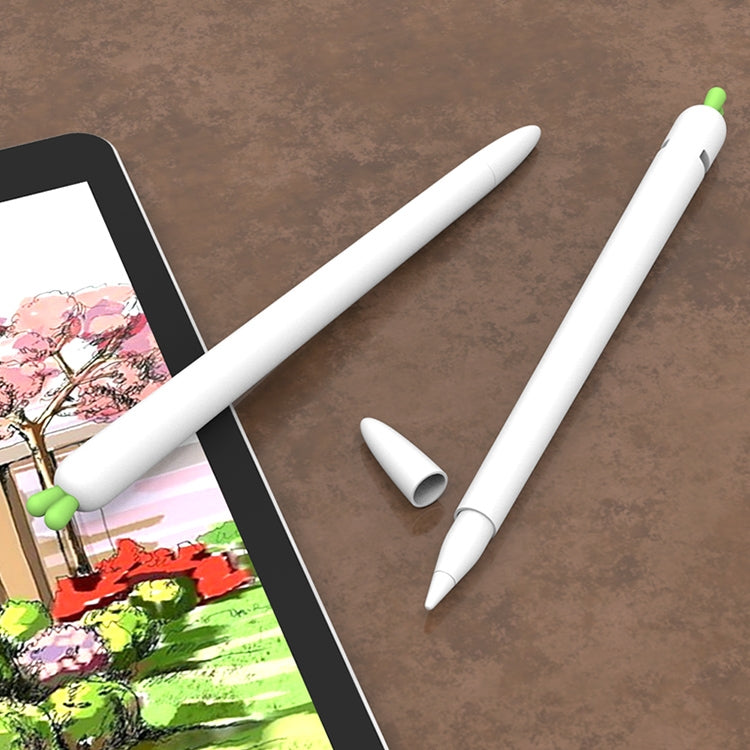 LOVE MEI For Apple Pencil 2 Carrot Shape Stylus Pen Silicone Protective Case Cover(White)