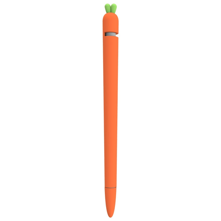 LOVE MEI For Apple Pencil 1 Carrot Shape Stylus Pen Silicone Protective Case Cover (Orange)