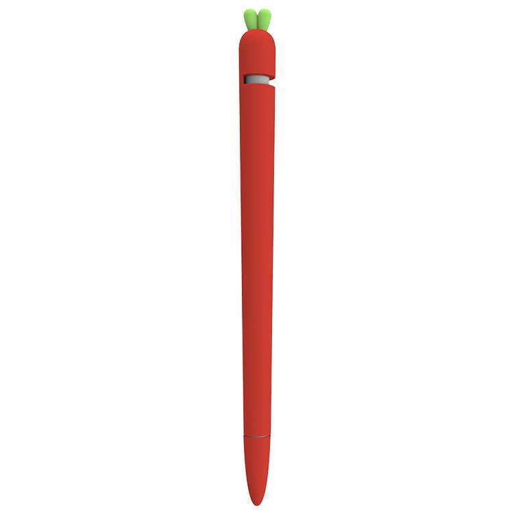 LOVE MEI For Apple Pencil 1 Carrot Shape Stylus Pen Silicone Protective Case Cover (Red)