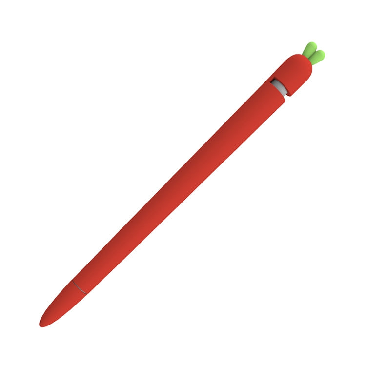 LOVE MEI For Apple Pencil 1 Carrot Shape Stylus Pen Silicone Protective Case Cover (Red)