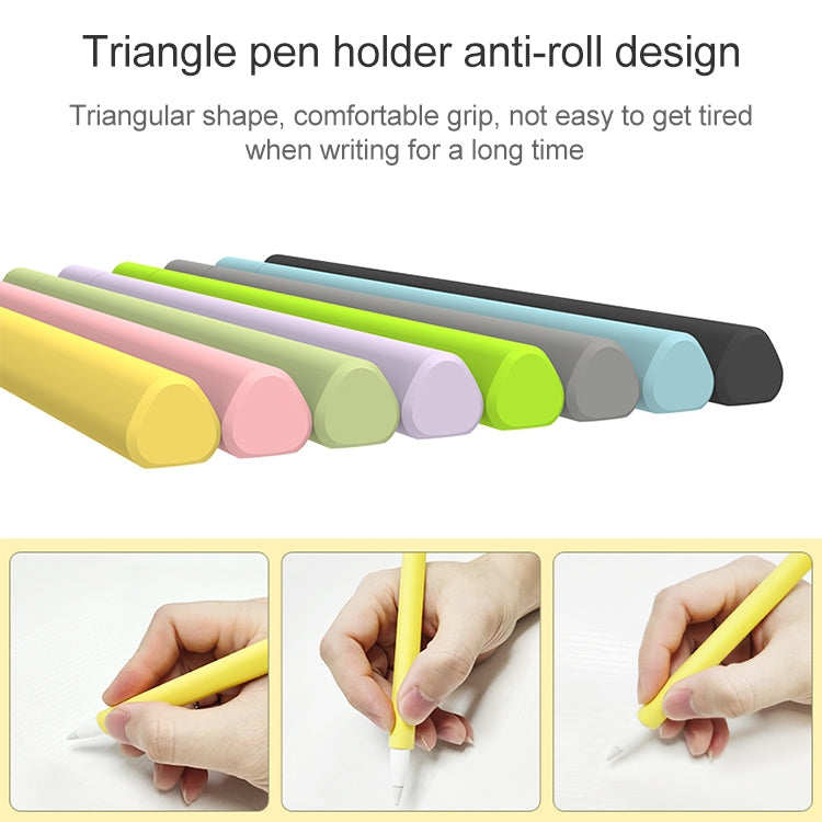 LOVE MEI For Apple Pencil 2 Triangle Shape Stylus Pen Silicone Protective Case Cover(Grey)