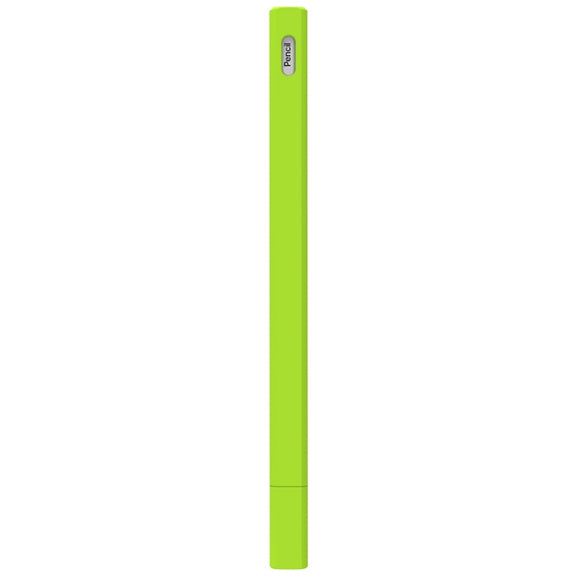 LOVE MEI For Apple Pencil 2 Triangle Shape Stylus Pen Silicone Protective Case Cover(Fluorescent Green)