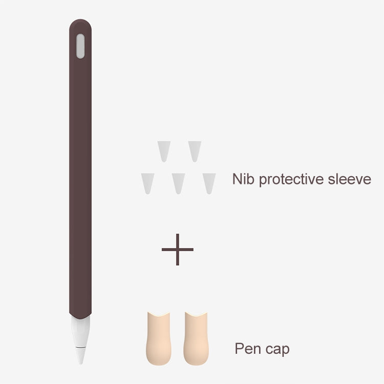 LOVE MEI For Apple Pencil 2 Stripe Design Stylus Pen Silicone Protective Case Cover (Black)