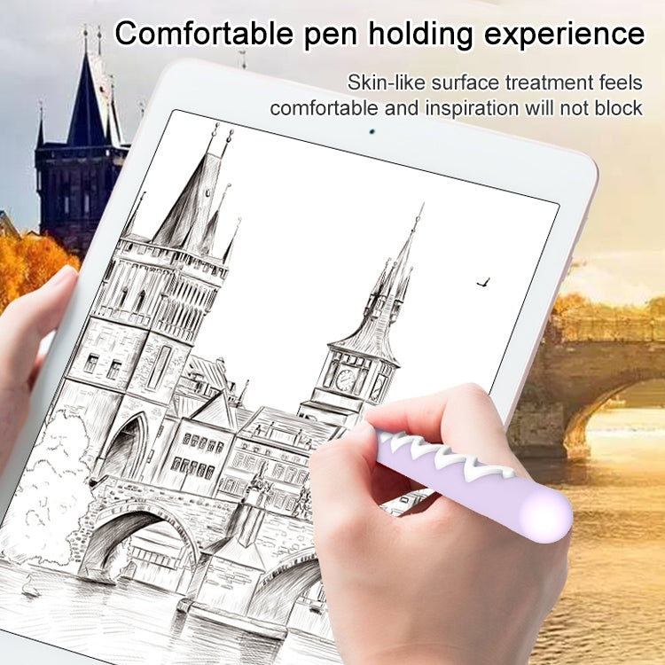 LOVE MEI For Apple Pencil 2 Stripe Design Stylus Pen Silicone Protective Case Cover (Black)