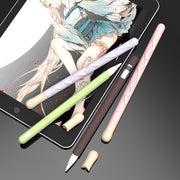 LOVE MEI For Apple Pencil 2 Stripe Design Stylus Pen Silicone Protective Case Cover (Black)
