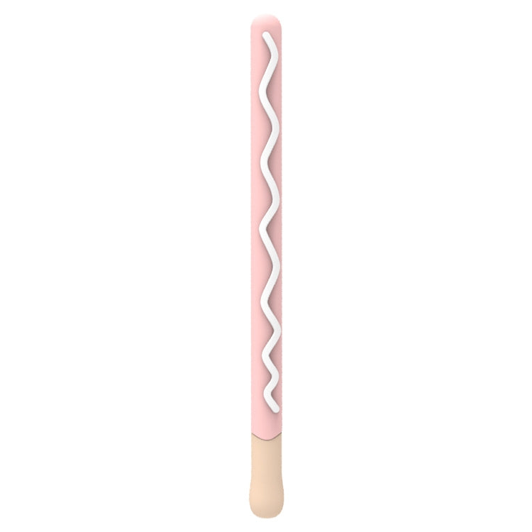 LOVE MEI For Apple Pencil 2 Stripe Design Stylus Pen Silicone Protective Case Cover (Pink)