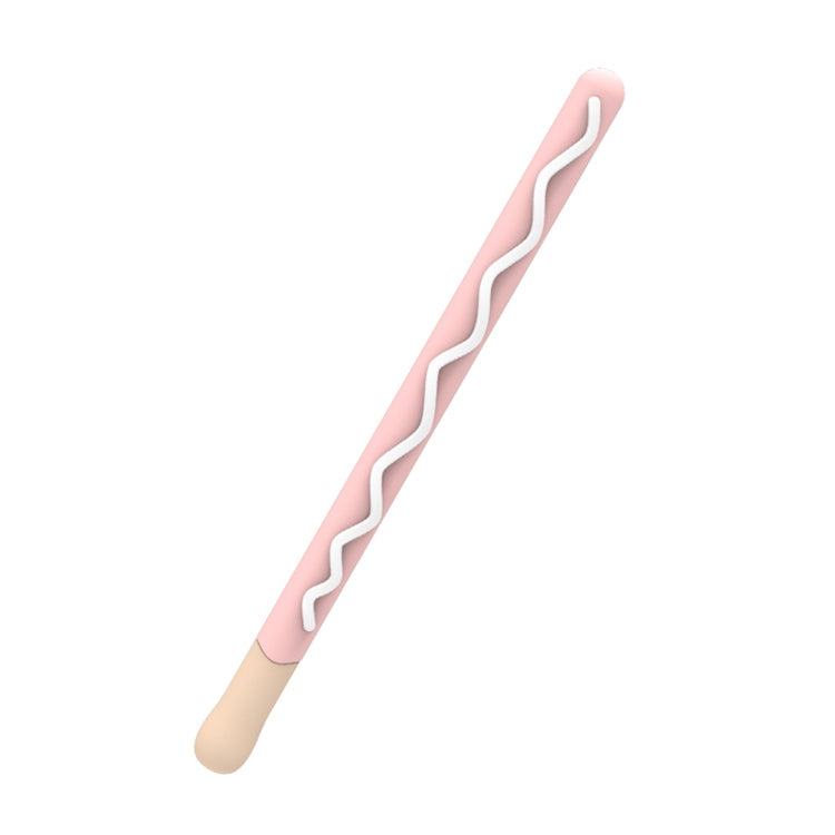 LOVE MEI For Apple Pencil 2 Stripe Design Stylus Pen Silicone Protective Case Cover (Pink)
