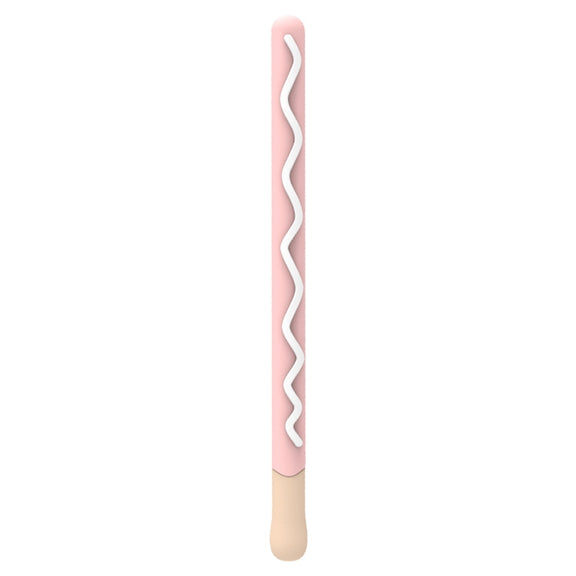 LOVE MEI For Apple Pencil 2 Stripe Design Stylus Pen Silicone Protective Case Cover (Pink)