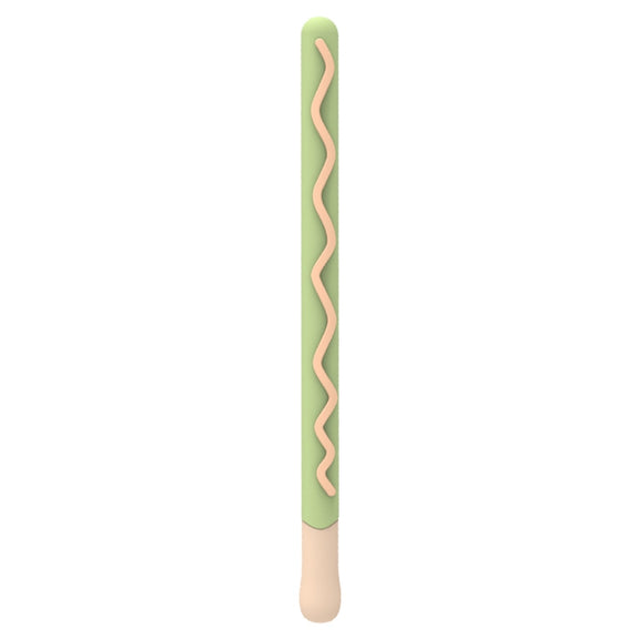 LOVE MEI For Apple Pencil 2 Stripe Design Stylus Pen Silicone Protective Case Cover (Green)