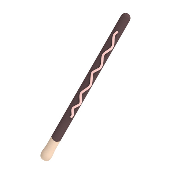 LOVE MEI For Apple Pencil 1 Stripe Design Stylus Pen Silicone Protective Case Cover(Black)
