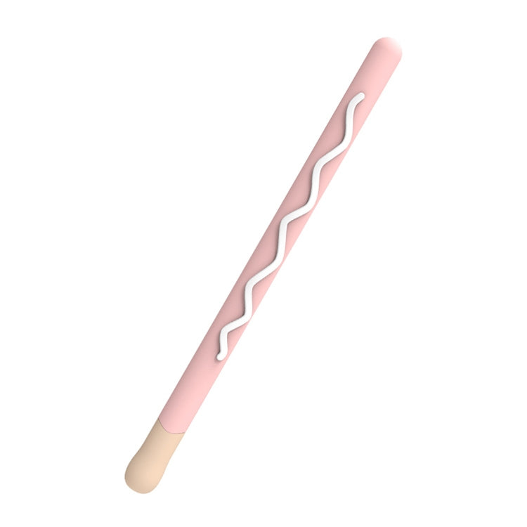 LOVE MEI For Apple Pencil 1 Stripe Design Stylus Pen Silicone Protective Case Cover(Pink)