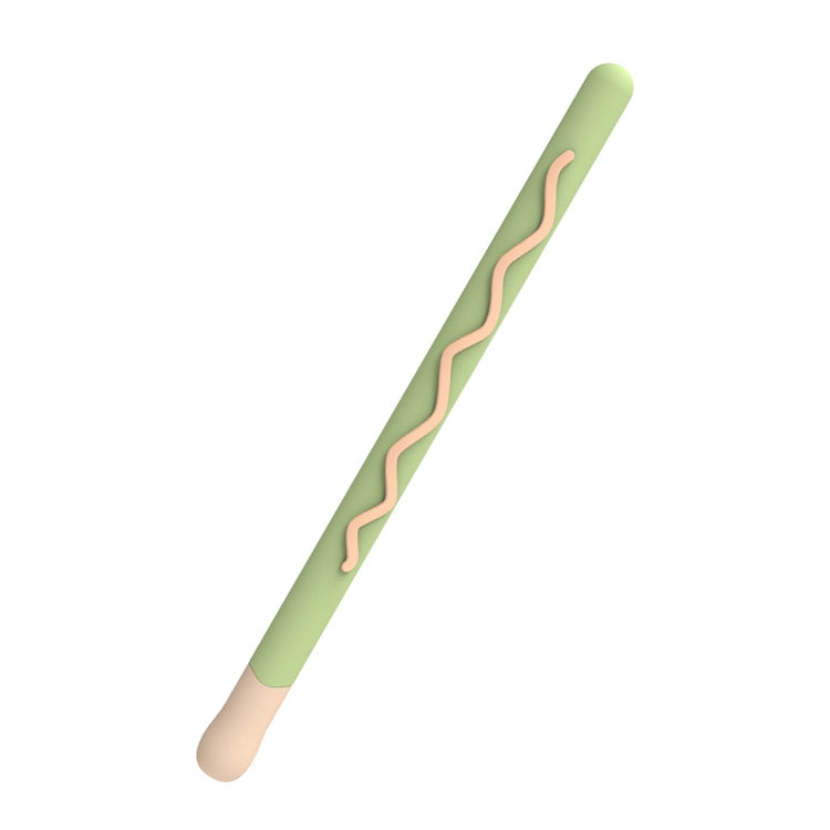 LOVE MEI For Apple Pencil 1 Stripe Design Stylus Pen Silicone Protective Case Cover(Green)
