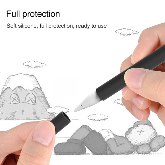 LOVE MEI For Apple Pencil 2 Middle Finger Shape Stylus Pen Silicone Protective Case Cover (Grey)