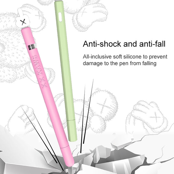 LOVE MEI For Apple Pencil 2 Middle Finger Shape Stylus Pen Silicone Protective Case Cover (Grey)