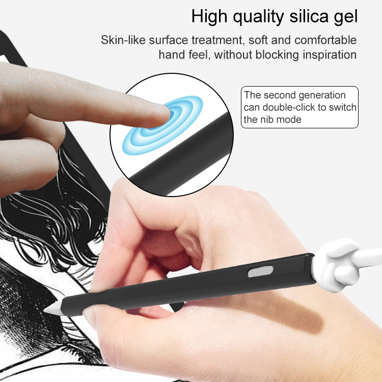 LOVE MEI For Apple Pencil 2 Middle Finger Shape Stylus Pen Silicone Protective Case Cover (Grey)