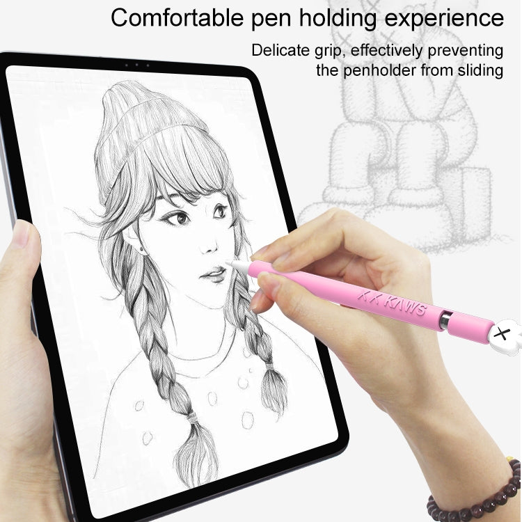 LOVE MEI For Apple Pencil 2 Middle Finger Shape Stylus Pen Silicone Protective Case Cover (Grey)