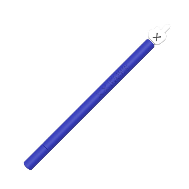 LOVE MEI For Apple Pencil 2 Middle Finger Shape Stylus Pen Silicone Protective Case Cover (Blue)