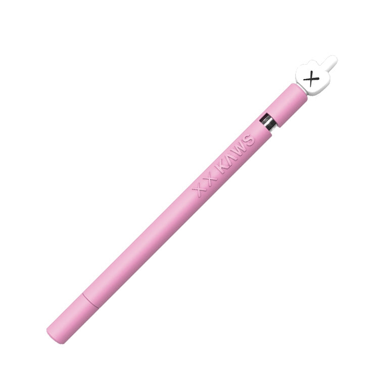 LOVE MEI For Apple Pencil 1 Middle Finger Shape Stylus Pen Silicone Protective Case Cover (Pink)