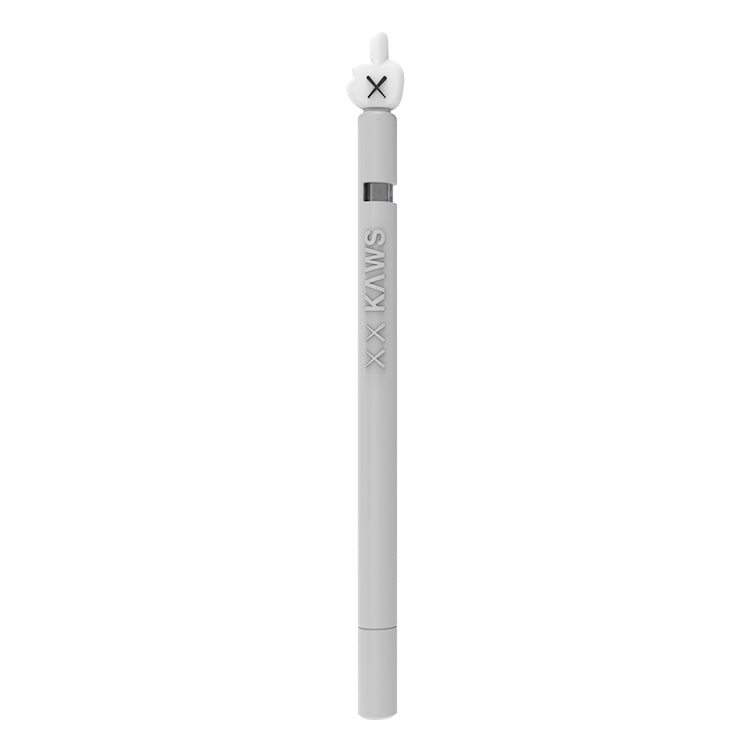 LOVE MEI For Apple Pencil 1 Middle Finger Shape Stylus Pen Silicone Protective Case Cover (Grey)