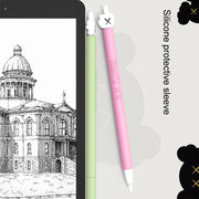 LOVE MEI For Apple Pencil 1 Middle Finger Shape Stylus Pen Silicone Protective Case Cover (Grey)