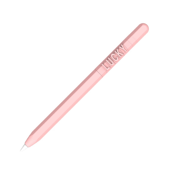 LOVE MEI For Apple Pencil 1 Number Letter Design Stylus Pen Silicone Protective Case Cover(Pink)
