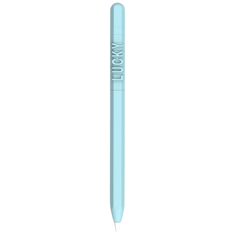 LOVE MEI For Apple Pencil 1 Number Letter Design Stylus Pen Silicone Protective Case Cover(Blue)