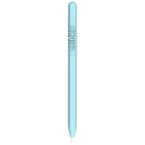 LOVE MEI For Apple Pencil 1 Number Letter Design Stylus Pen Silicone Protective Case Cover(Blue)