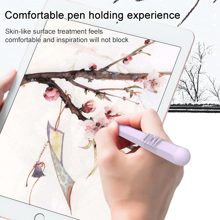 LOVE MEI For Apple Pencil 1 Number Letter Design Stylus Pen Silicone Protective Case Cover(Yellow)