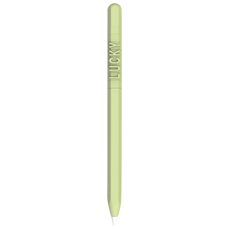 LOVE MEI For Apple Pencil 2 Number Letter Design Stylus Pen Silicone Protective Case Cover (Green)