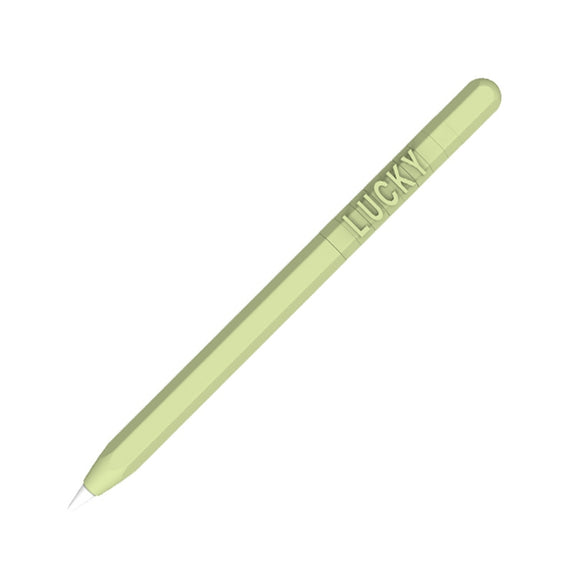LOVE MEI For Apple Pencil 2 Number Letter Design Stylus Pen Silicone Protective Case Cover (Green)