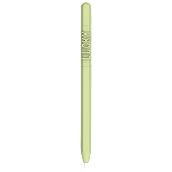 LOVE MEI For Apple Pencil 2 Number Letter Design Stylus Pen Silicone Protective Case Cover (Green)