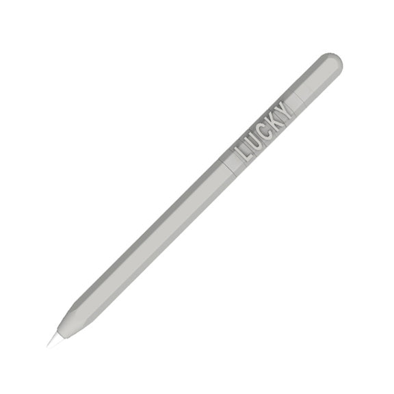 LOVE MEI For Apple Pencil 2 Number Letter Design Stylus Pen Silicone Protective Case Cover (Grey)