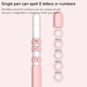 LOVE MEI For Apple Pencil 2 Number Letter Design Stylus Pen Silicone Protective Case Cover (Grey)
