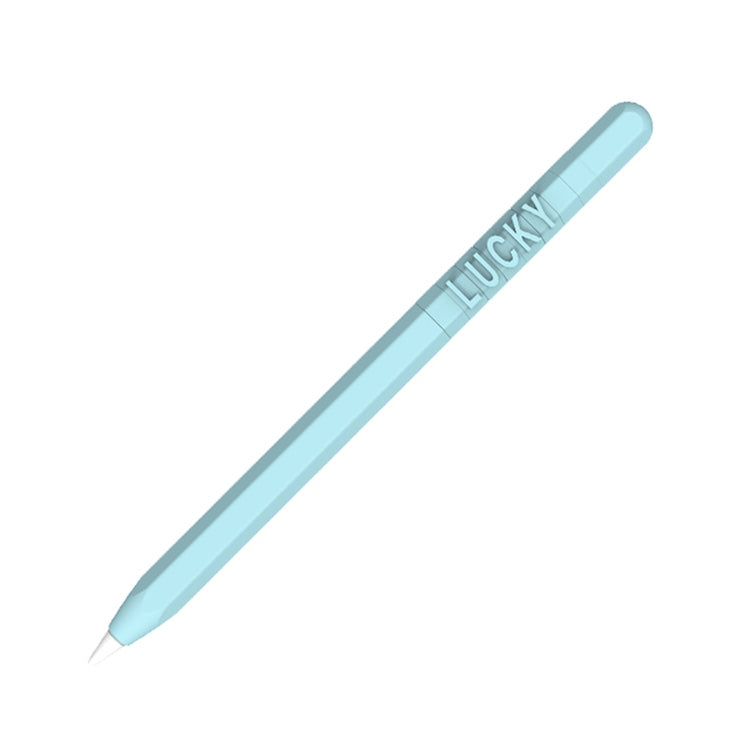 LOVE MEI For Apple Pencil 2 Number Letter Design Stylus Pen Silicone Protective Case Cover (Blue)