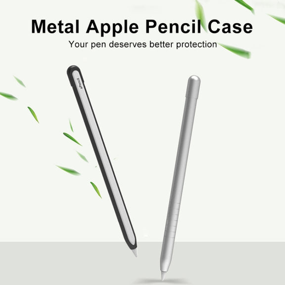 Metal Matte Non-slip Stylus Pen Protective Case for Apple Pencil 2 (Black)