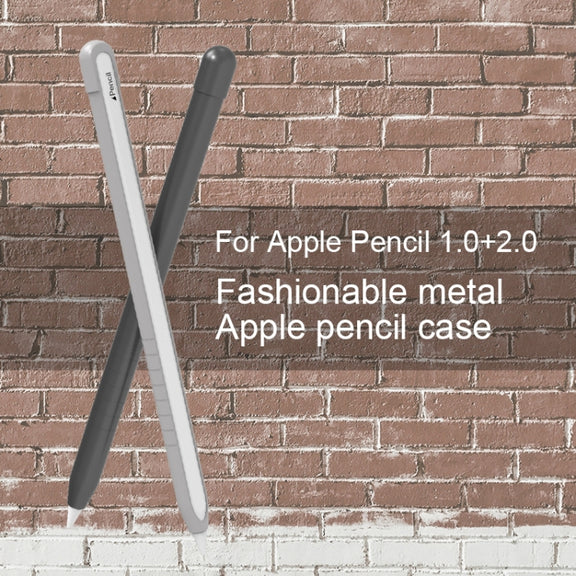 Metal Matte Non-slip Stylus Pen Protective Case for Apple Pencil 2 (Black)