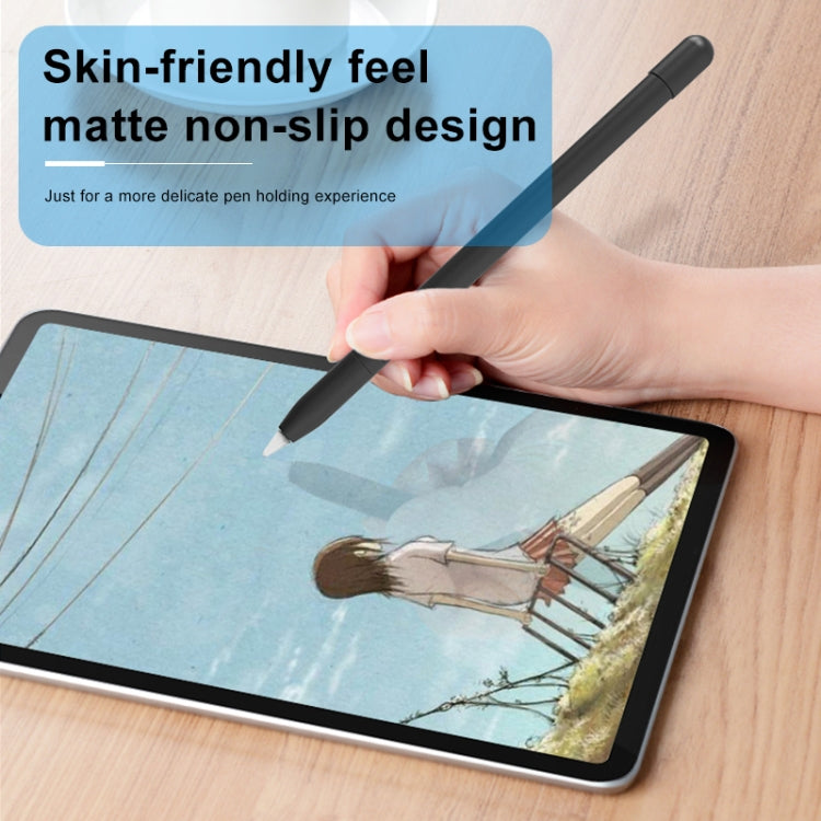 Metal Matte Non-slip Stylus Pen Protective Case for Apple Pencil 2 (Black)