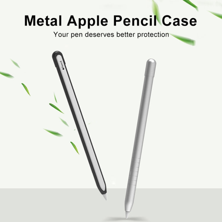 Metal Matte Non-slip Stylus Pen Protective Case for Apple Pencil 1 (Grey)