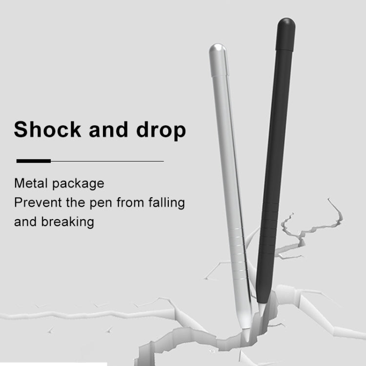 Metal Matte Non-slip Stylus Pen Protective Case for Apple Pencil 1 (Black)