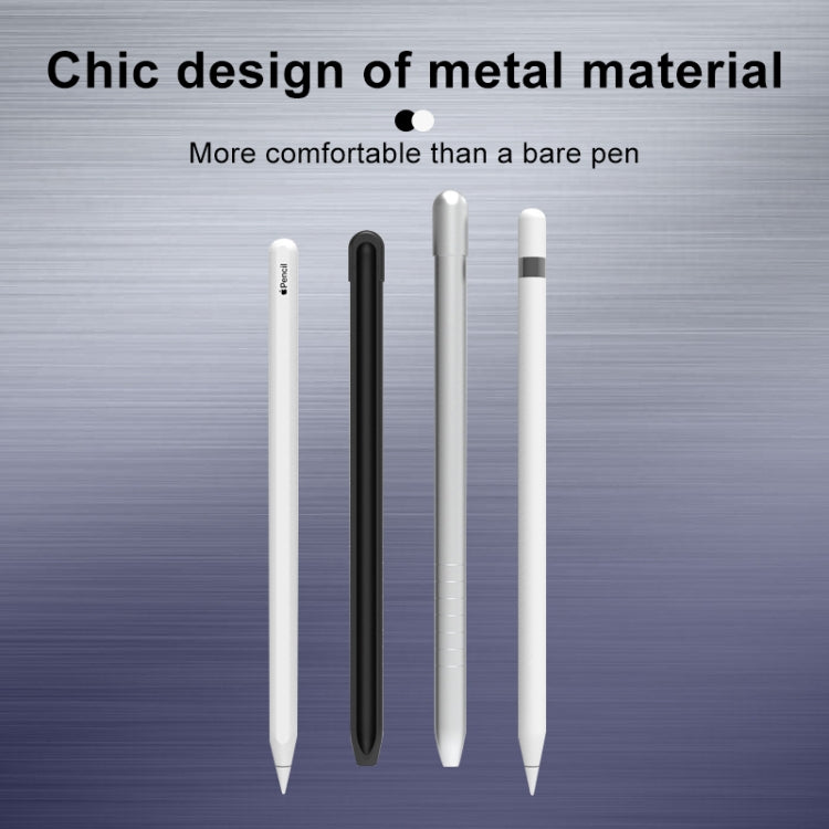 Metal Matte Non-slip Stylus Pen Protective Case for Apple Pencil 1 (Grey)