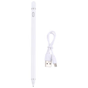 Pencil Universal Rechargeable Active Capacitive Stylus Pen with Magnetic Cap(White)