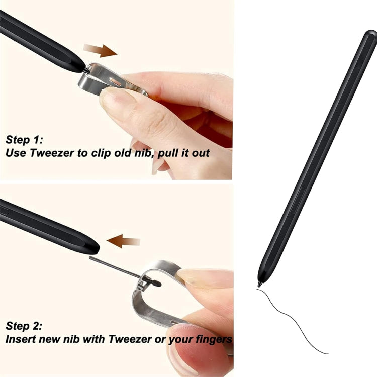 For Samsung Galaxy Z Fold5 / Fold4 / Fold3 4 in 1 Stylus Pen Replacement Pencil Tips (Black)