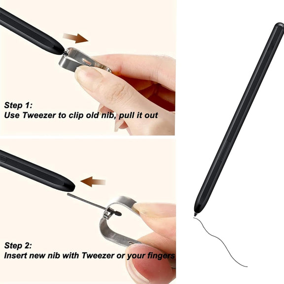 For Samsung Galaxy Z Fold5 / Fold4 / Fold3 4 in 1 Stylus Pen Replacement Pencil Tips (Black)