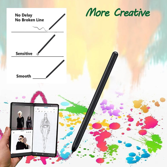 For Samsung Galaxy Z Fold5 / Fold4 / Fold3 4 in 1 Stylus Pen Replacement Pencil Tips (Black)