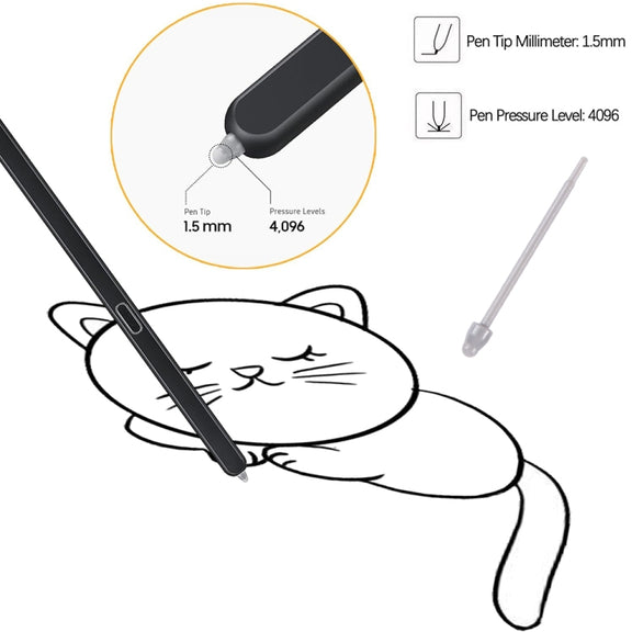 For Samsung Galaxy Z Fold5 / Fold4 / Fold3 4 in 1 Stylus Pen Replacement Pencil Tips (Grey)